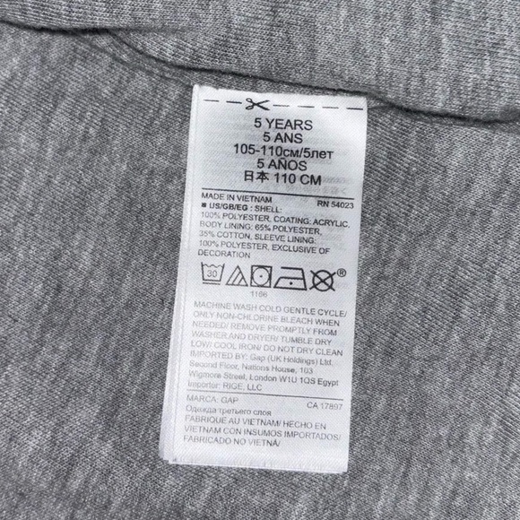 GAP Jersey Lined Rain Jacket Size 5 Like New - Picture 5 of 10